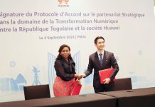 Le Togo et le Huawei liés par un accord de partenariat stratégique